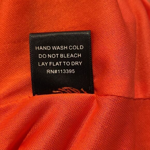 Ark & Co Orange Ribbed A-Line Belted Dress Size Large - Picture 9 of 9